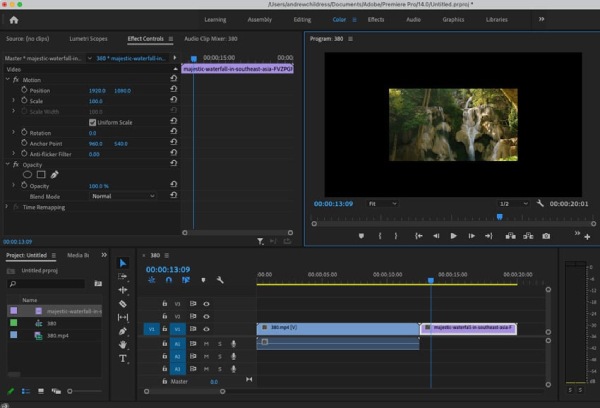 After Effects Control pro zvýšení rozlišení videa na 4K