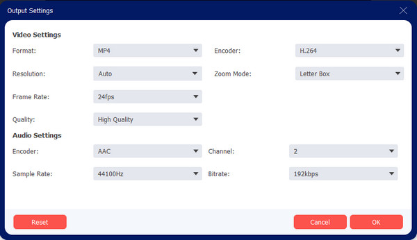 Tetapan Output Anyrec