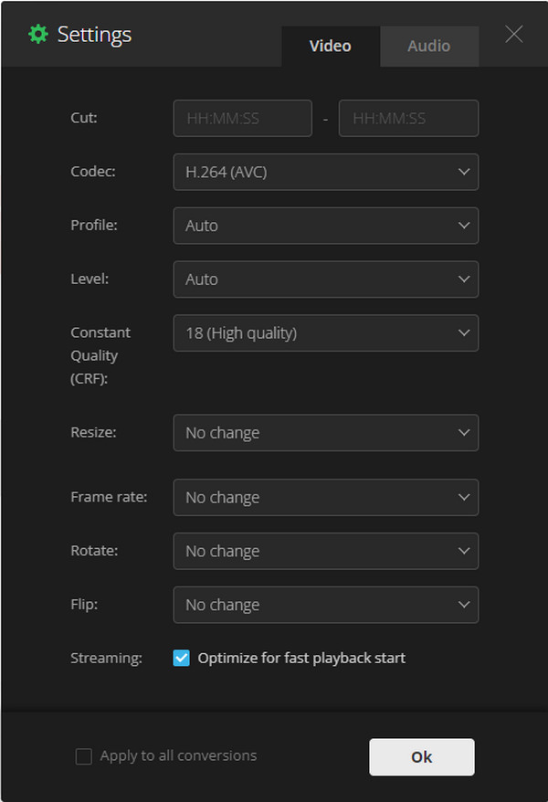 Convertio Advanced Settings