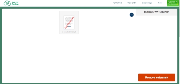 Как удалить водяной знак из PDF с помощью Right PDF Online
