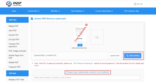 PDF 2 Everything Remove Watermark from PDF