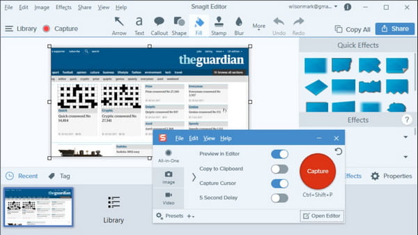 SNAGIT เครื่องบันทึกหน้าจอคุณภาพสูง