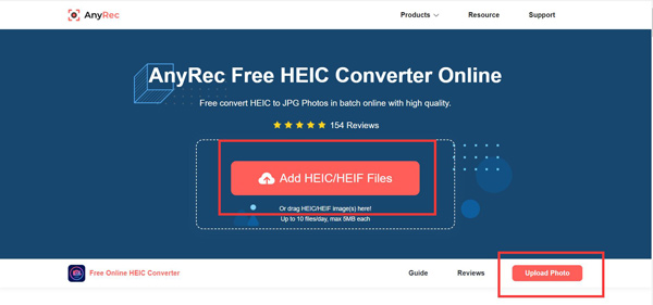 อัปโหลด HEIC ใน AnyRec