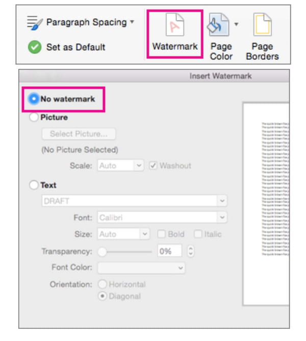 Word 默认 Mac 去除水印