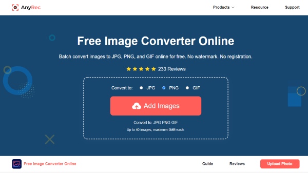 画像を追加する AnyRec Free Image Converter