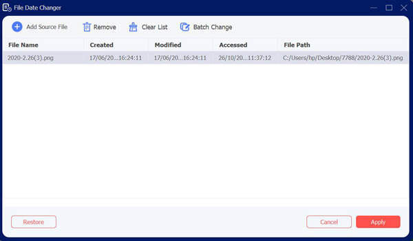 Modificador de data de arquivo AnyRec