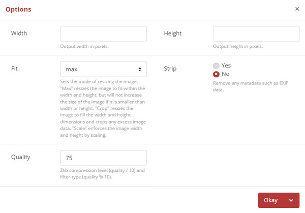 Cloudconvert Format تحويل الإعدادات المتقدمة