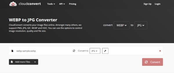 Cloudconvert WEBP kepada JPG