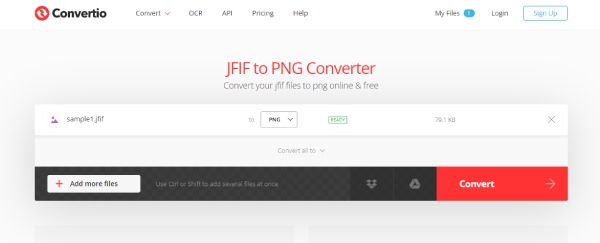 Convertio JFIF to PNG Converter