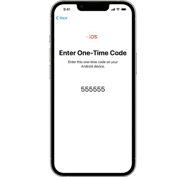 Entrez le code dans le téléphone