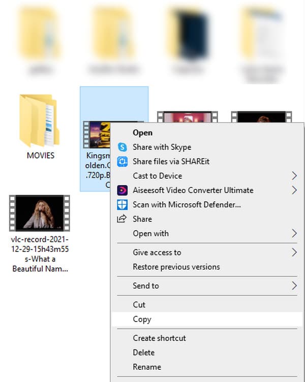 File Explorer Копировать файл