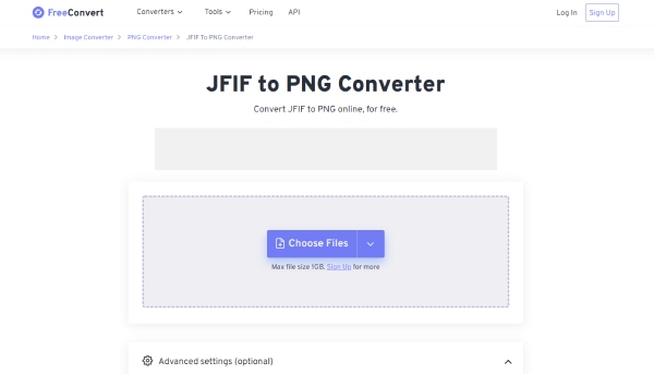 Freeconvert JFIF 到 PNG 转换器