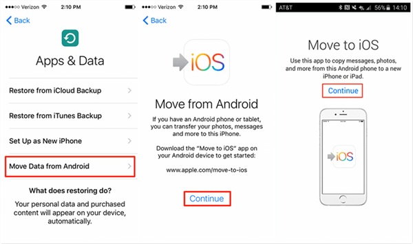 Move to IOS 経由で Android から Iphone にデータを移動する