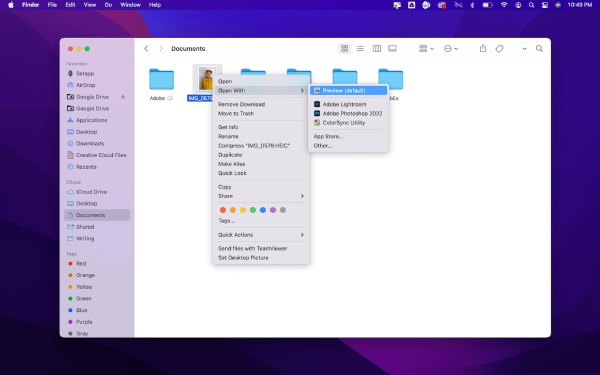 Open HEIC Files on Mac in Preview