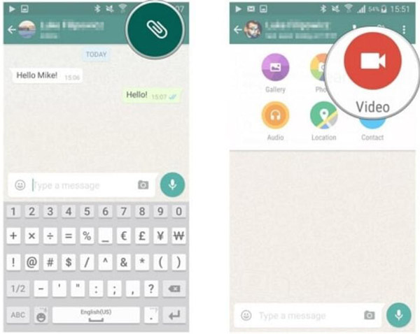 Envoyer une vidéo avec WhatsApp