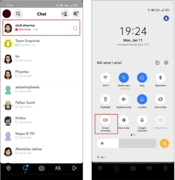 Gravação de tela do Android