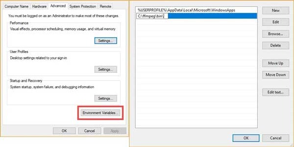 Choose Path and Install FFMPEG