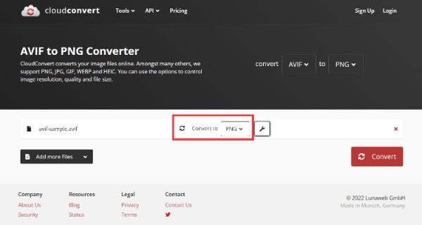 Tệp tải lên Cloudconvert