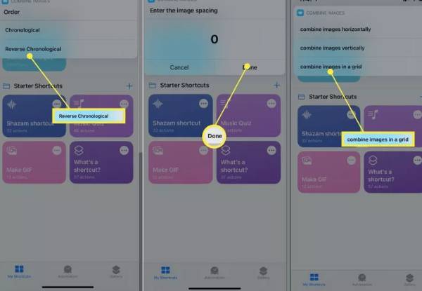 Combine Photos With Shortcuts