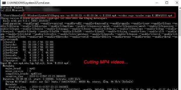 使用 FFMPEG 剪切视频