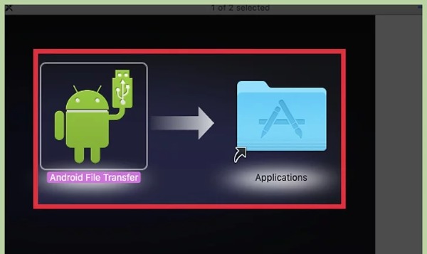 Trascina Android File Transfer nell'applicazione