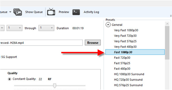 Formati preimpostati HandBrake