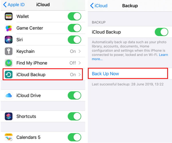 Резервное копирование iCloud сейчас