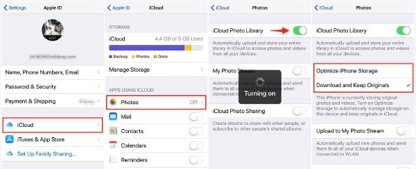 Переместить фотографии iPhone в iCloud