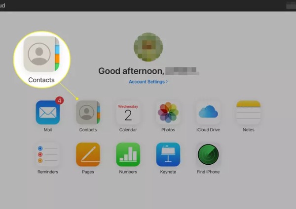 Abrir la aplicación de contactos con iCloud