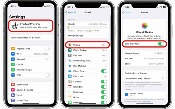 Mở iCloud trên iPhone