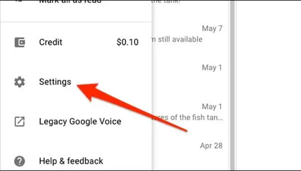 เปิดการตั้งค่าบน Google Voice