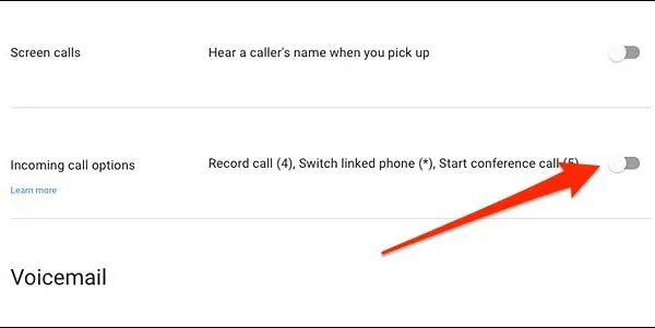 Turn on Incoming Calls Option