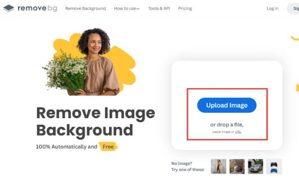 Upload Image RemoveBG