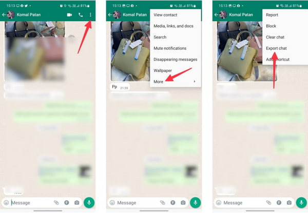 WhatsApp exportálási csevegés