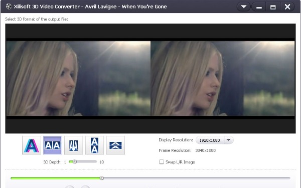 Xilisoft 3D Video Converter Interface