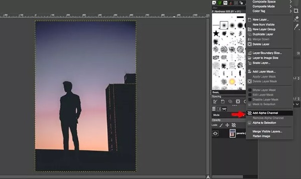 Add Alpha Channel Gimp