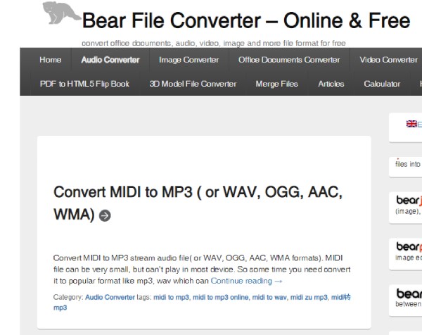 Bear File Converter MP3-muotoon