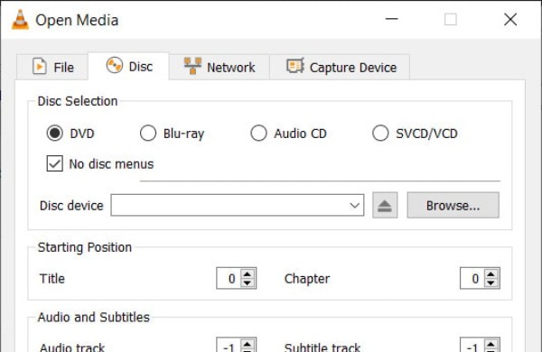 Chọn tệp DVD VLC