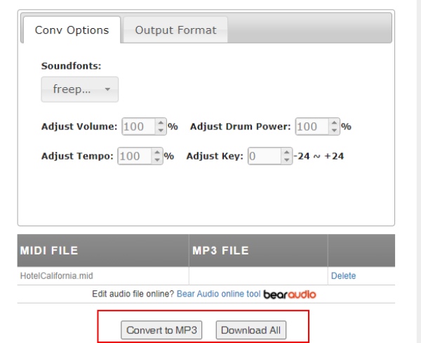 แปลงเป็น MP3 ใน Bear File Converter