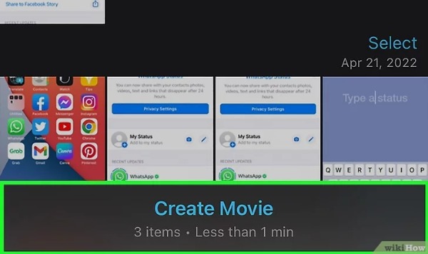 إنشاء فيلم iMovie