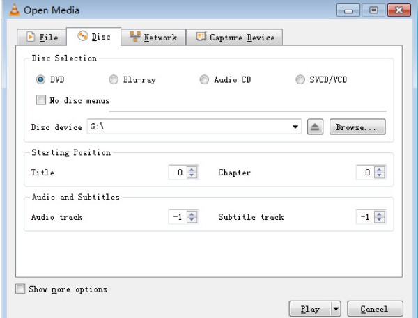 Subir archivo de DVD VLC