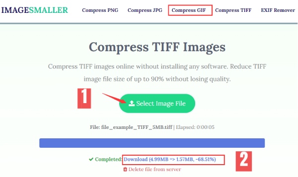 วิธีบีบอัดรูปภาพ TIFF บน ImageSmaller