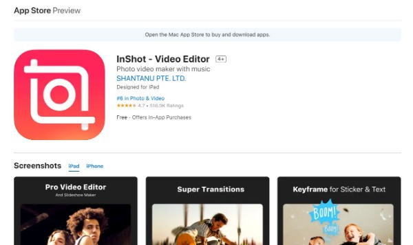 inShot Interface