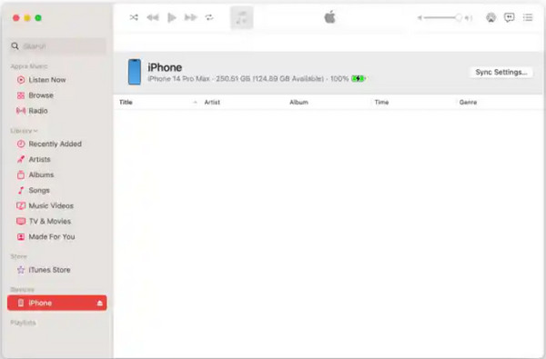 Bara laterală iTunes iPhone