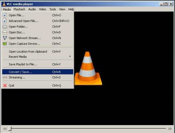 Klik på knappen Konverter og gem VLC