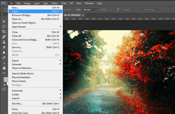 Photoshop-bestand geopend