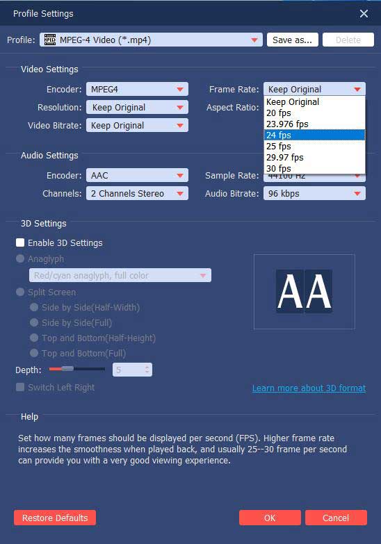 Profile Settings