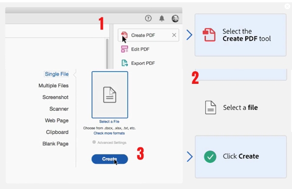 Adobe Acrobat Reader DC A TIFF-et PDF-be konvertálja