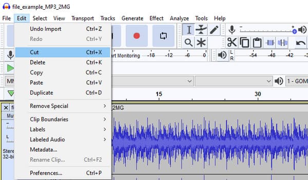 Audacity Cut