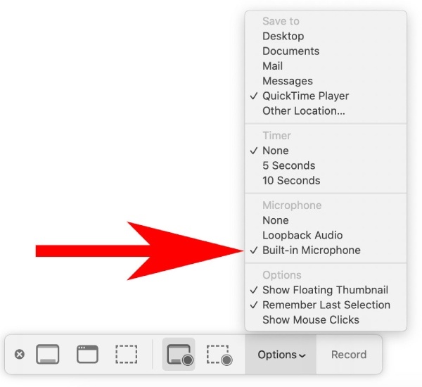 Choose Destination and Enable Microphone